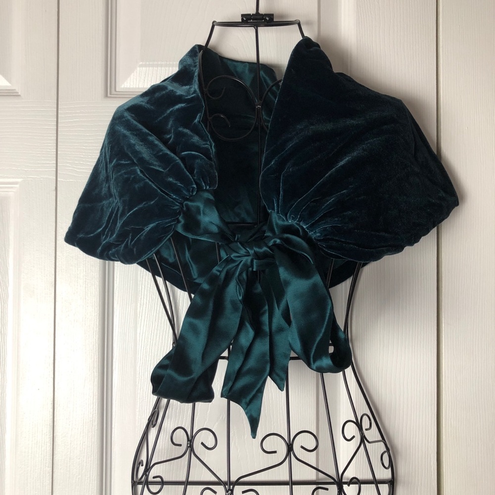 BEBE velvet and silk shoulder wrap